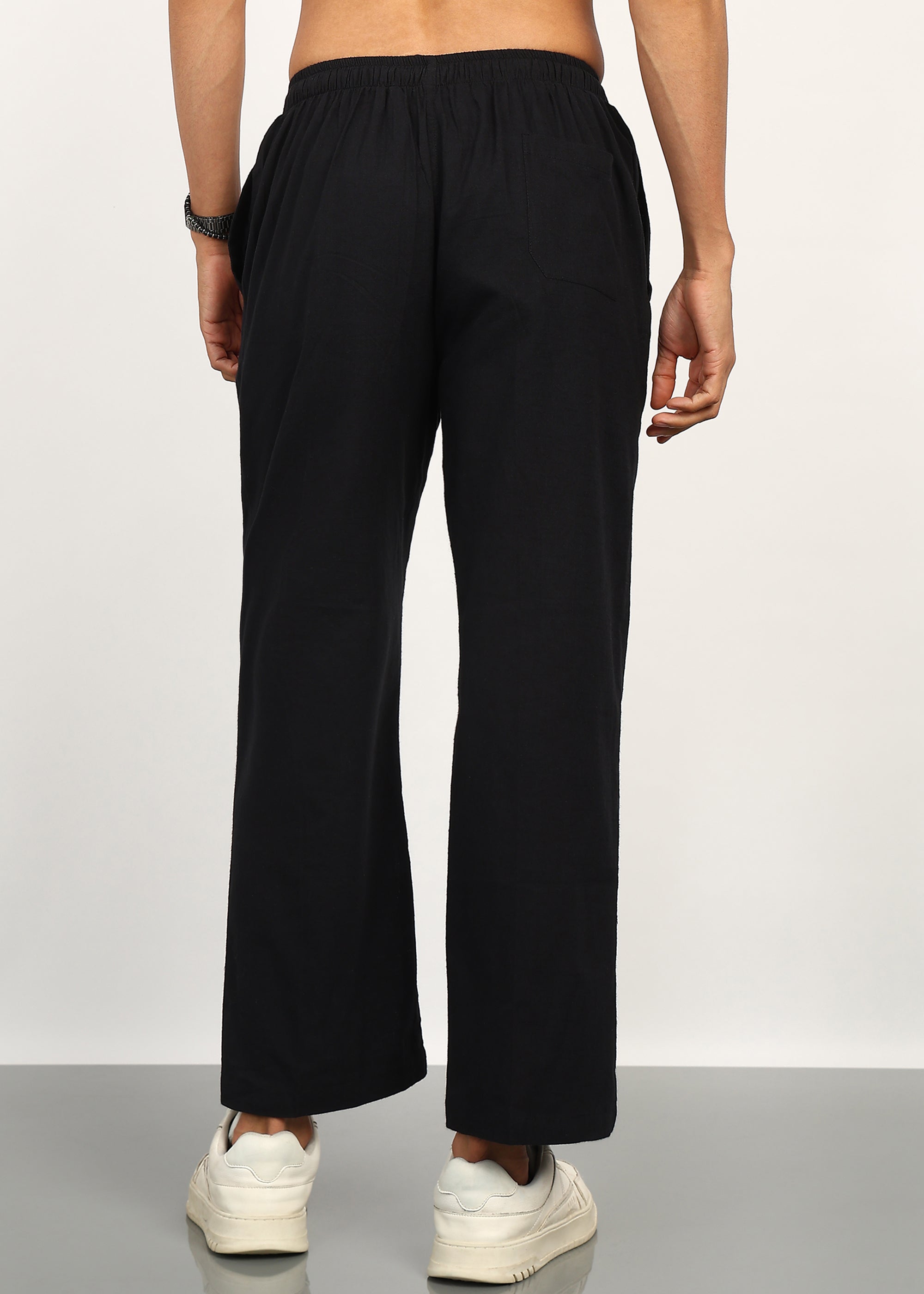 Fabmade Noir Linen Trousers - Distacart