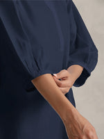Thumbnail for trueBrowns Blue Cotton Blend Short Kurta