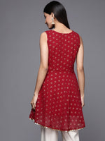 Thumbnail for Ahalyaa Boat Neck Printed Embellished Tunic - Distacart