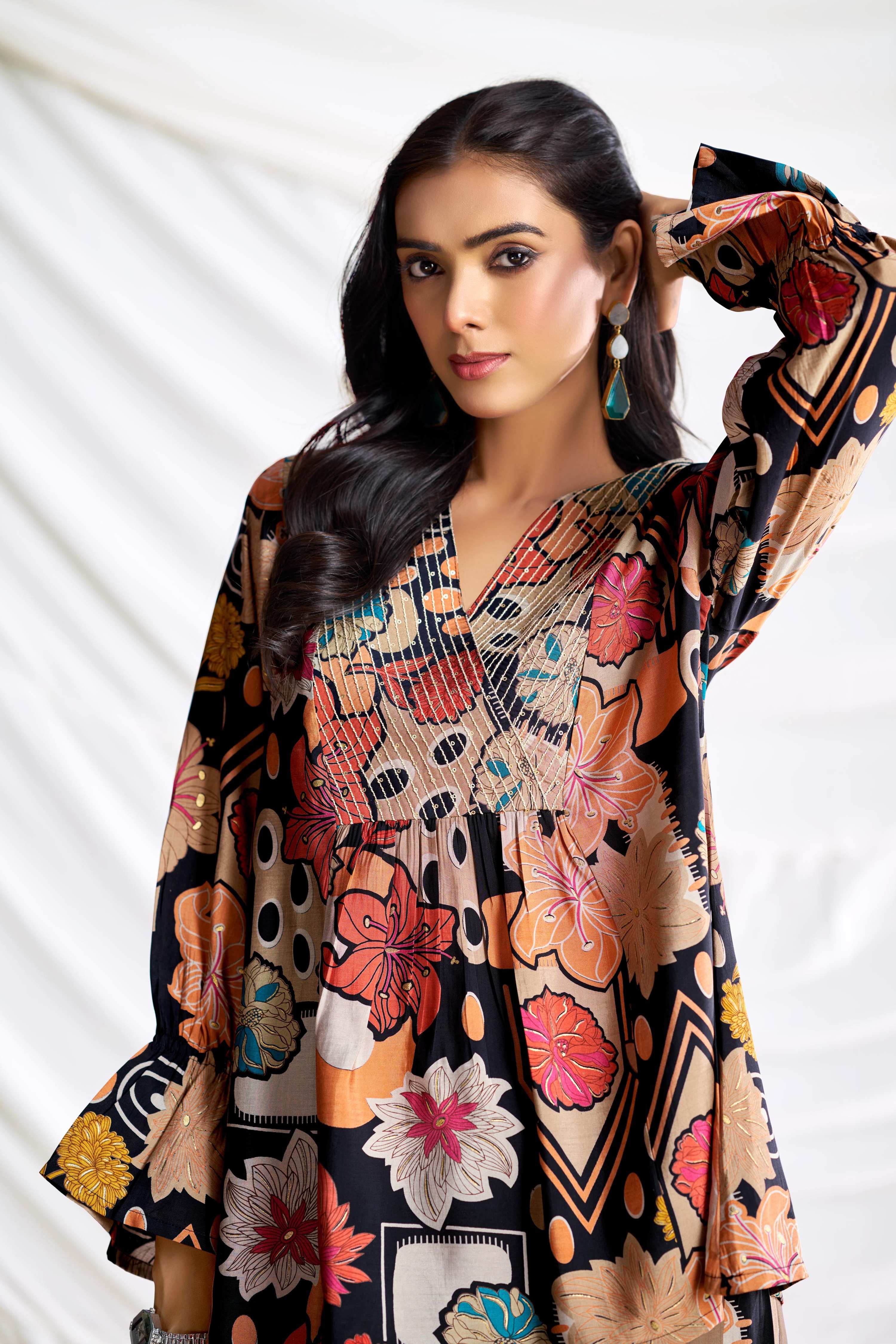 BulBul Ojasvi Black Chanderi Co-Ord Set