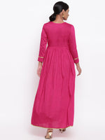 Thumbnail for trueBrowns Pink Gold Lace Dress - Distacart