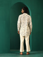 Thumbnail for trueBrowns Men's Ivory Floral Cotton Printed Co-ord Set - Distacart
