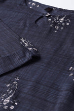 Thumbnail for Ahika Women Rayon Blend Navy Blue and Off-White color Printed Straight Kurta