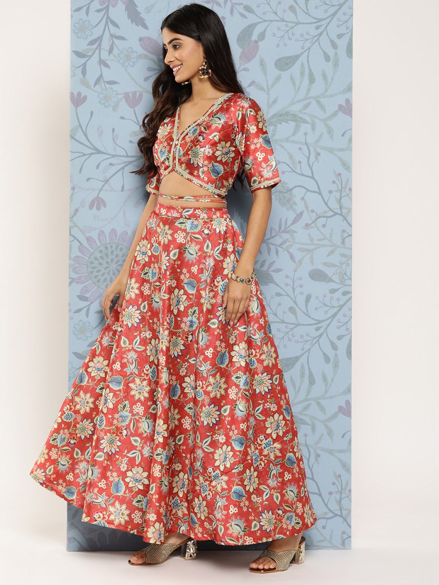 Ahalyaa Printed Zari Ready to Wear Lehenga & Blouse With Dupatta - Distacart