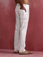 Thumbnail for trueBrowns Men's White Cotton Twill Pants - Distacart