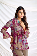 Thumbnail for BulBul Ojasvi Red Chanderi Co-Ord Set