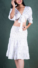 Thumbnail for Noroke Sustainable fabric | Bemberg Polka Dot Skirt Co-Ord Set Women - White - Distacart