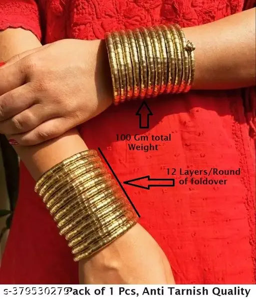 Tehzeeb Creations Women's Golden Viral Spiral Bangle For Girl And Women - Distacart