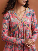 Thumbnail for trueBrowns Orange Print Sharara Set - Distacart