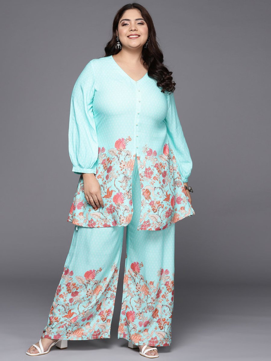 Ahalyaa Women Plus Size Tunic with Palazzos - Distacart