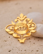 Thumbnail for trueBrowns Gold-Polished Leaf Ring - Distacart