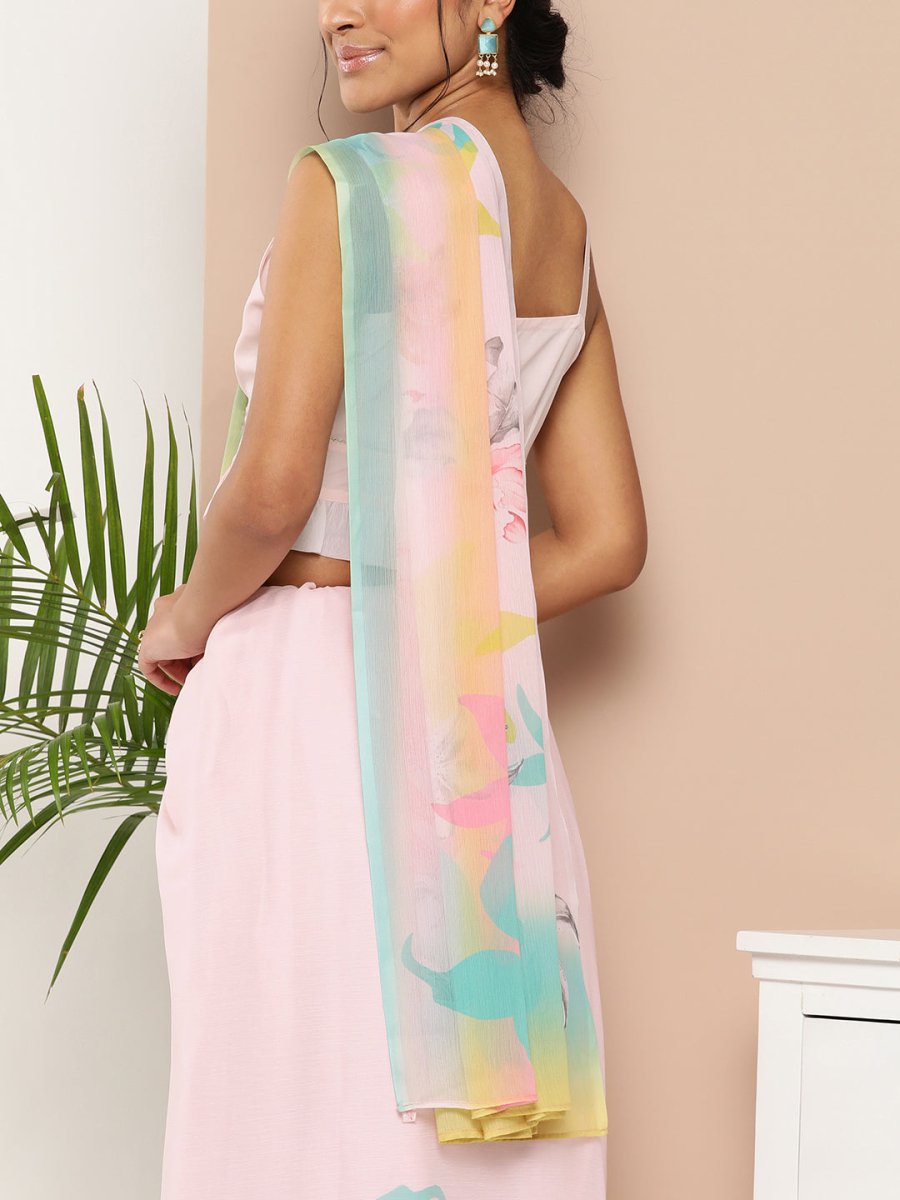 Ahalyaa Women Chiffon Floral Saree - Distacart