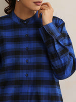 Thumbnail for trueBrowns Blue Check Winter Top