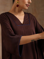 Thumbnail for trueBrowns Cola Brown Modal Satin Oversized Kurta Set - Distacart