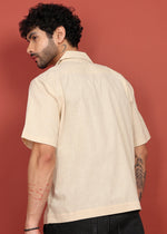 Thumbnail for Fabmade Men’S Cream Shirt With 3 Pockets – Relaxed Fit - Distacart