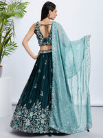 Thumbnail for House of Panchhi Pink Net Cutdana, Sequins And Zarkan Embroidery Lehenga Choli & Dupatta - Distacart