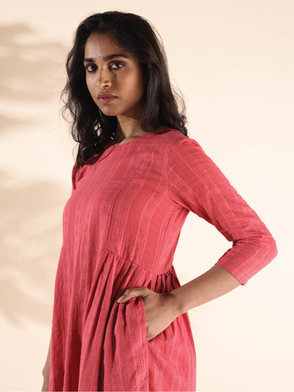 trueBrowns Pink Cotton Dobby Co-ord Set - Distacart