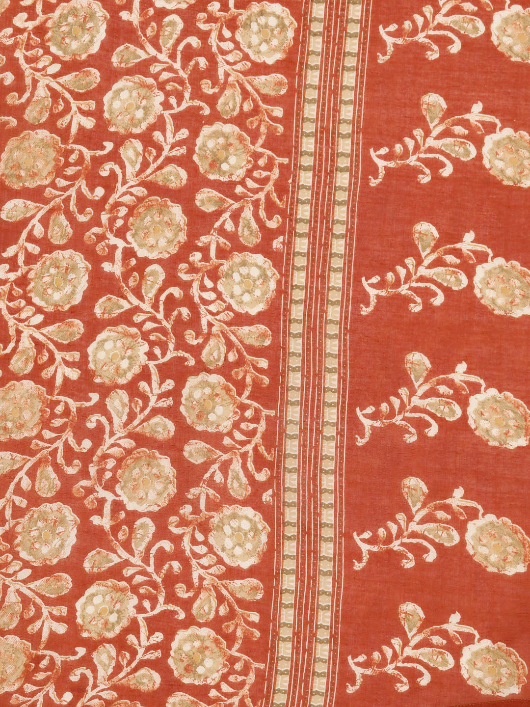 Varanga Women Rust Floral Printed Kurta Paired With Bottom & Dupatta - Distacart