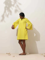 Thumbnail for trueBrowns Lime Cotton Linen Dress