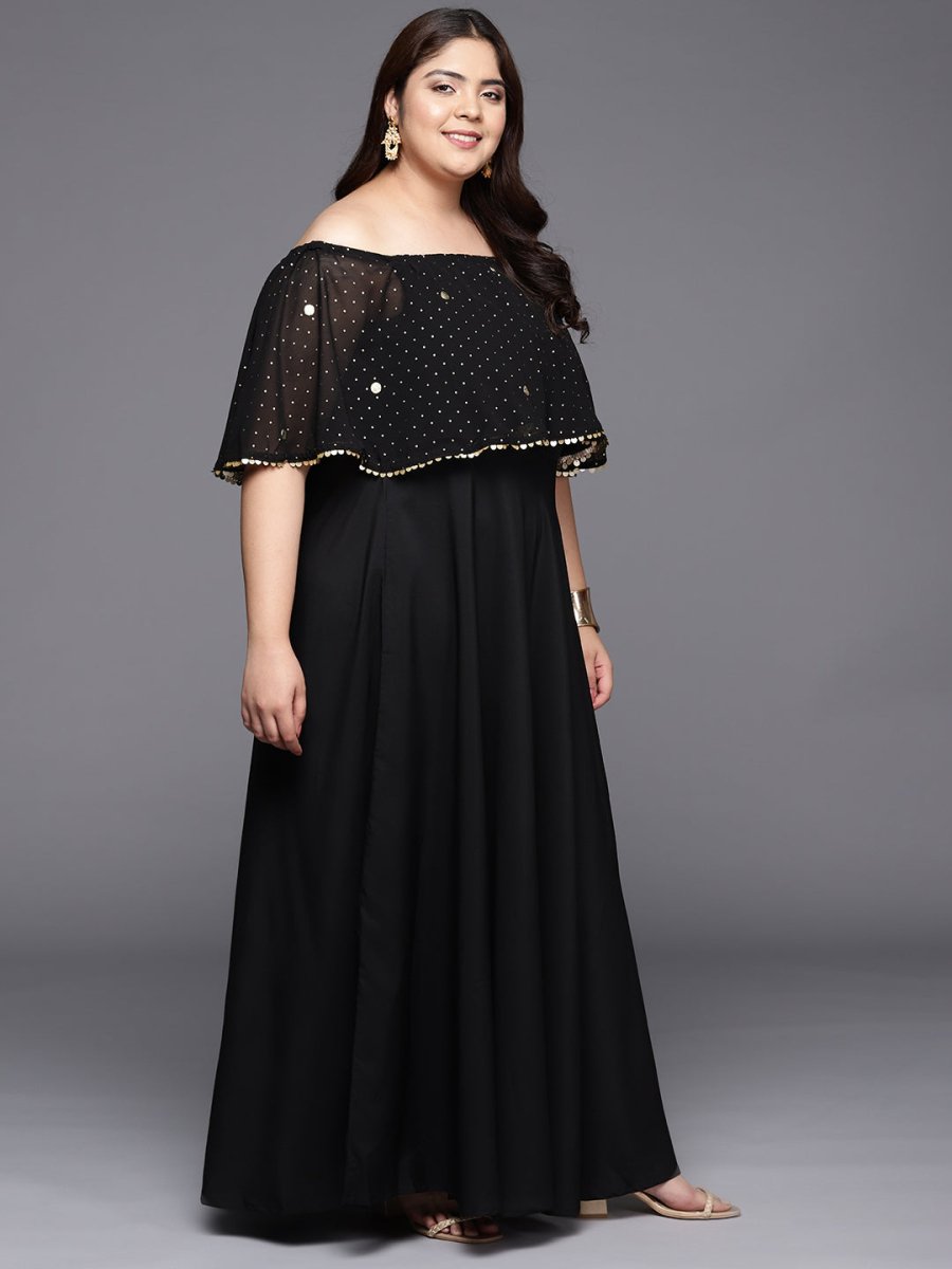 Ahalyaa Plus Size Off-Shoulder Maxi Ethnic Dress - Distacart