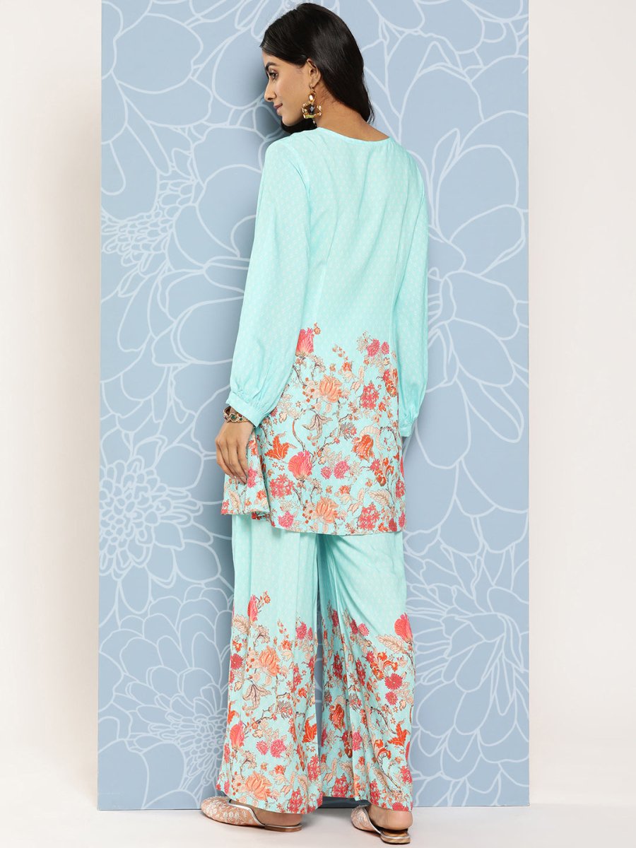 Ahalyaa Floral Printed Ethnic Co-Ords - Distacart