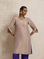 Thumbnail for trueBrowns Lilac Tissue Kurta Co-ord Set