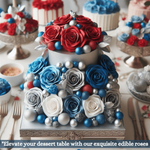 Thumbnail for confect edible sugar roses cake toppers for cupcakes doughnut cake decorations pack of 12 j4 roses 01