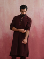 Thumbnail for trueBrowns Men's Cola Mandarin Collar Kurta - Distacart