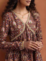 Thumbnail for trueBrowns Brown Print Sharara Set