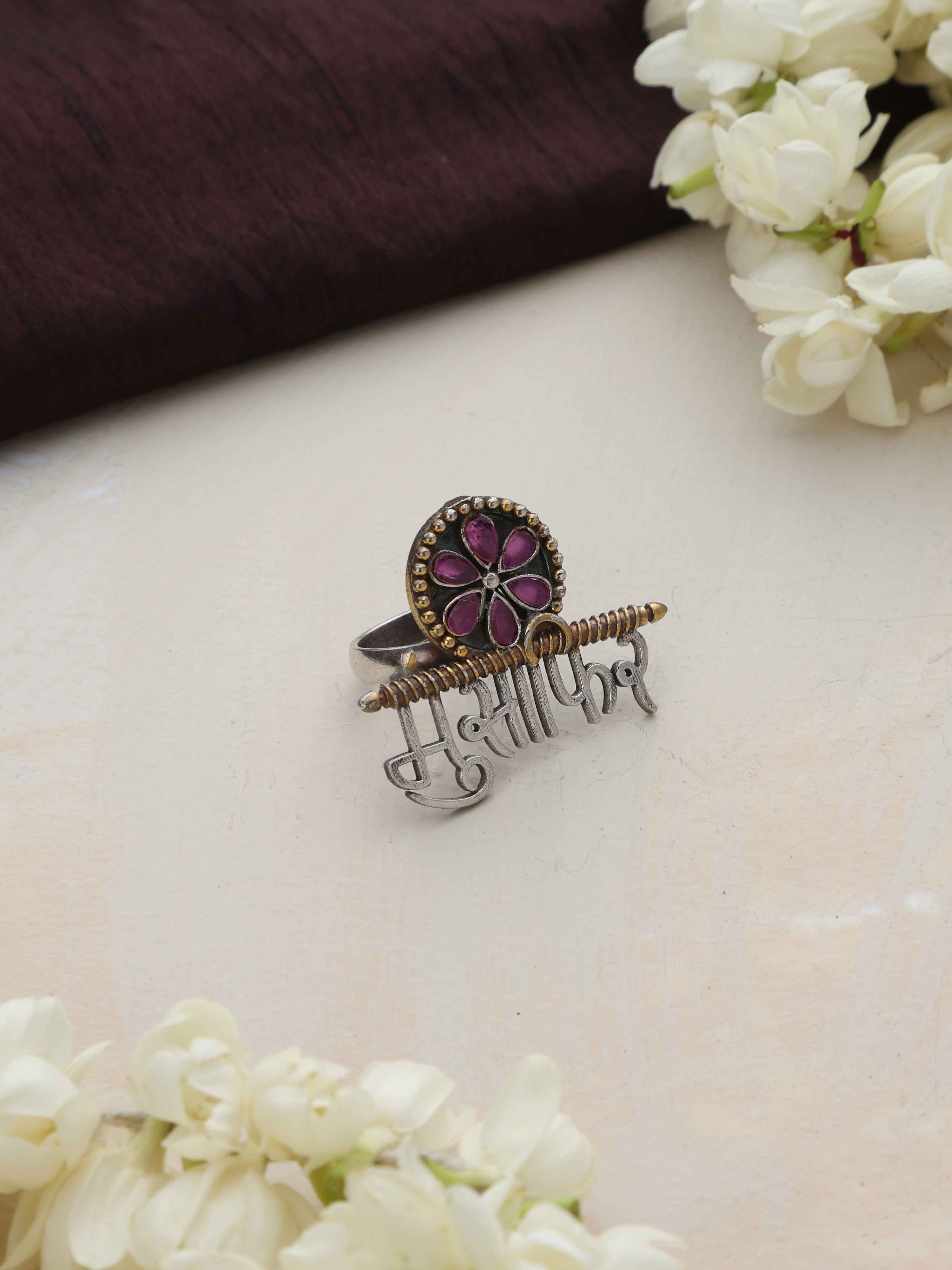 trueBrowns Silver Gold Tone Musafir Ring - Distacart