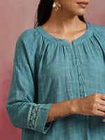Thumbnail for trueBrowns Light Blue Cotton Dobby Co-ord set