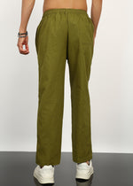 Thumbnail for Fabmade Olive Linen Trousers - Distacart