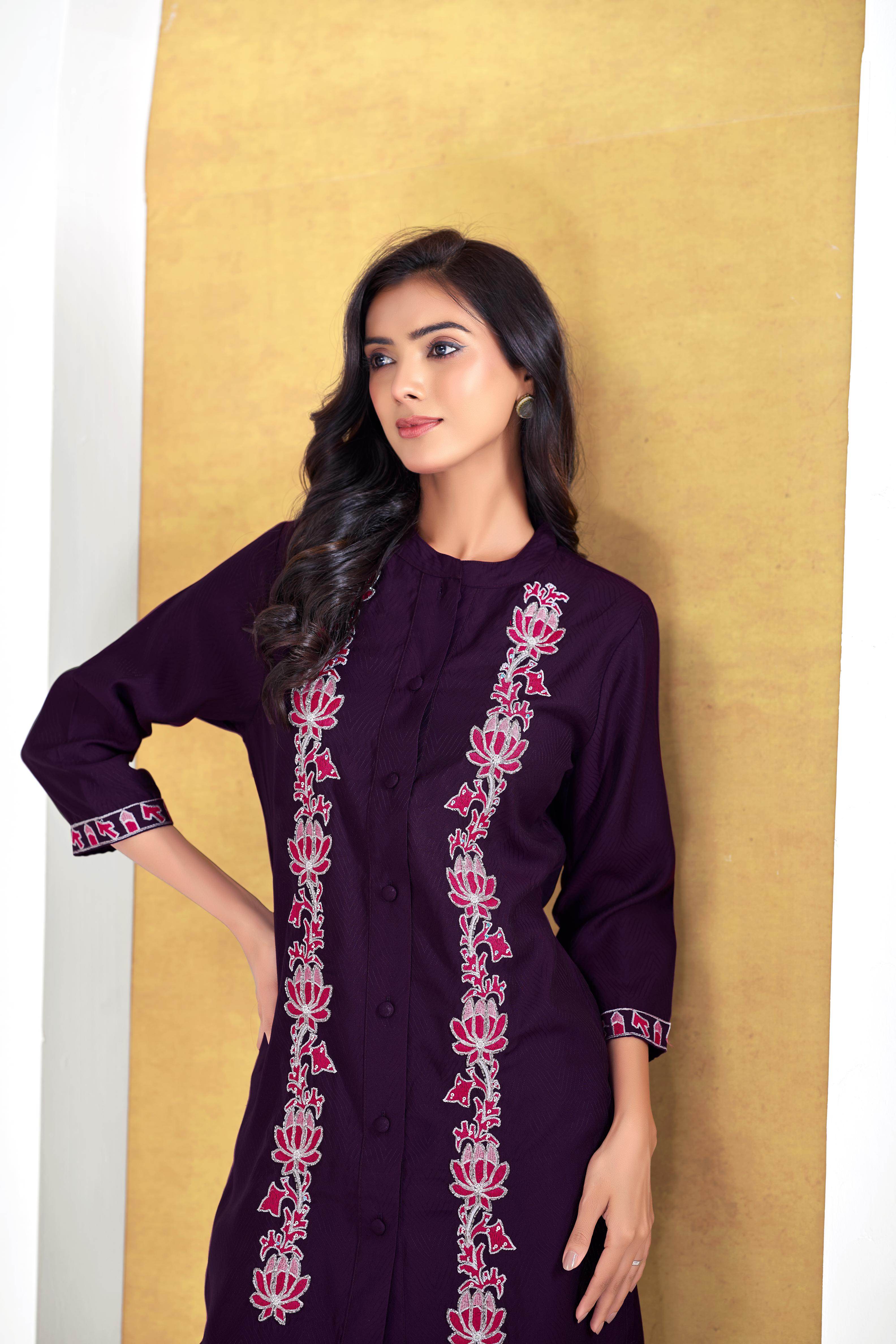 BulBul Deepti Chanderi Purple Co-Ord Set