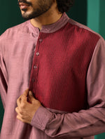 Thumbnail for trueBrowns Men's Light Mauve Silk Co-ord Set - Distacart