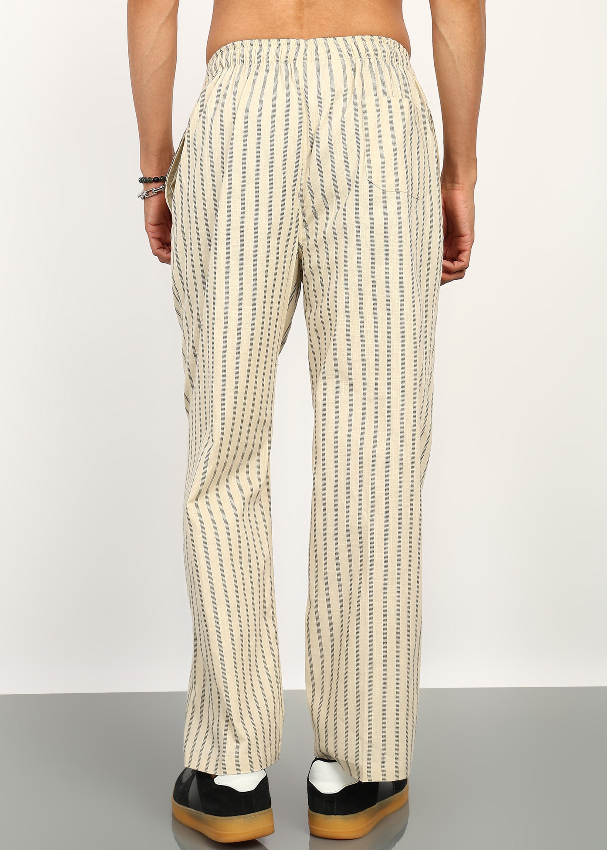 Fabmade Sandline Stripe Linen Trousers - Distacart