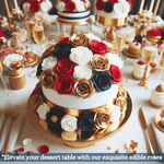 Thumbnail for confect edible sugar roses cake toppers for cupcakes doughnut cake decorations pack of 12 j4 roses 04