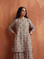 Thumbnail for trueBrowns Off White Geometric Print Sharara Set - Distacart