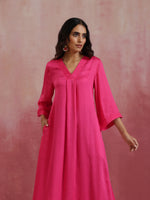 Thumbnail for trueBrowns Pink Modal Boxpleat Kurta Set - Distacart