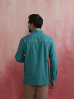 Thumbnail for trueBrowns Men's Teal Cotton Shirt