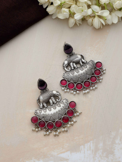 trueBrowns Silver Tone Elephant Dangle Earrings - Distacart