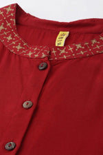 Thumbnail for Ahika Red Cotton Flared Kurta