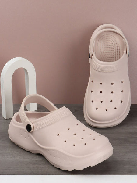 Roadster The Lifestyle Co. Women Beige Self Design Lightweight Clogs