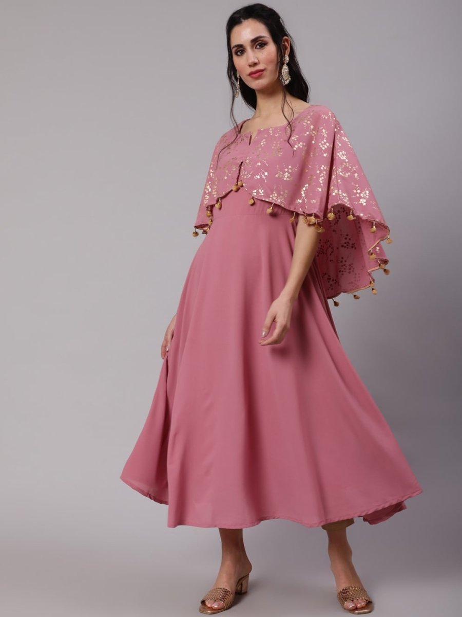 Aks Yoke Design Flared Sleeves Georgette Anarkali Kurta - Distacart