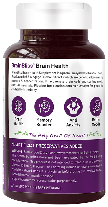bliss welness brain health brahmi shankapushpi ginkgo biloba veg tablet