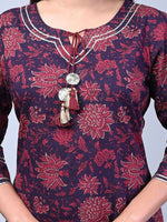 Thumbnail for Swasti Women Maroon & Red Floral Printed Floral Kurta - Distacart