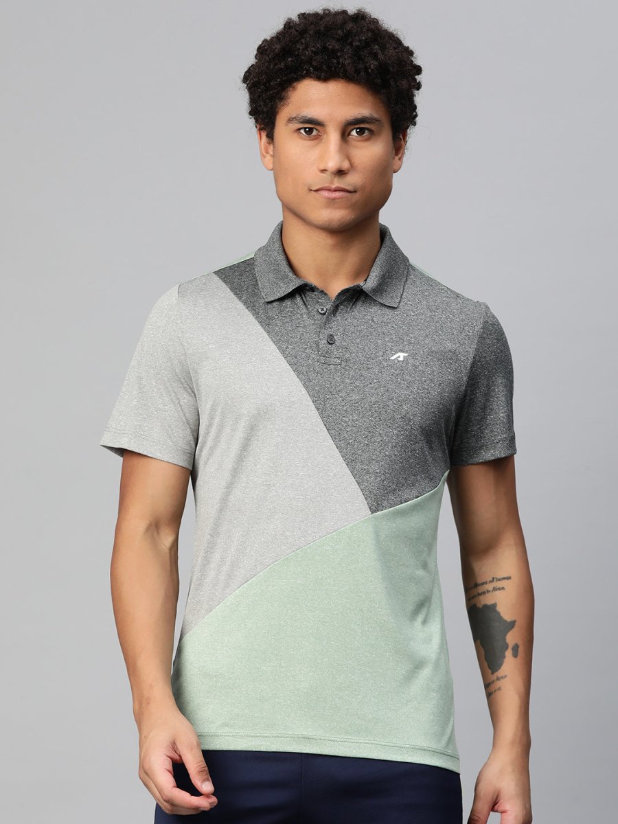 Alcis Colourblocked Polo Collar Anti Static Slim Fit T-shirt - Distacart