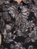 Thumbnail for Ode by House of Pataudi Floral Printed Regular Chanderi Silk Kurta with Trousers - Distacart