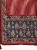 Thumbnail for Anouk Women Red Ethnic Motifs Embroidered Pure Cotton Kurta with Salwar & With Dupatta - Distacart