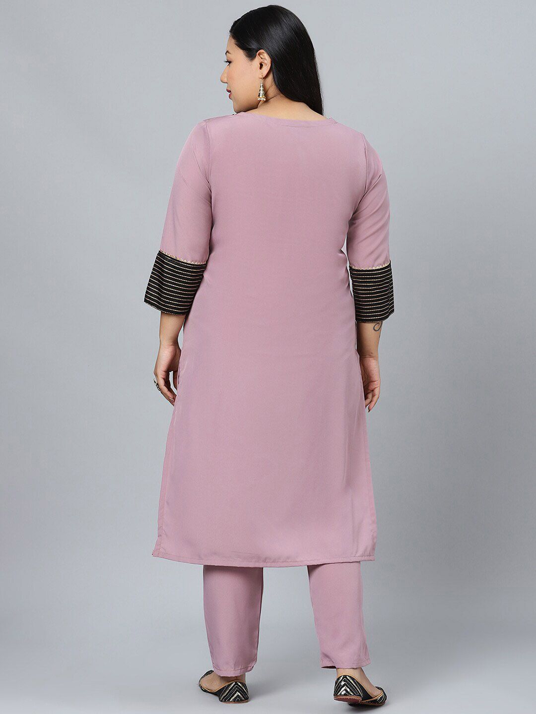 Sztori Plus Size Ethnic Motifs Printed Regular Kurta with Trousers