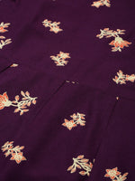 Thumbnail for All About You Women Purple Floral Print Regular Kurta with Trousers - Distacart